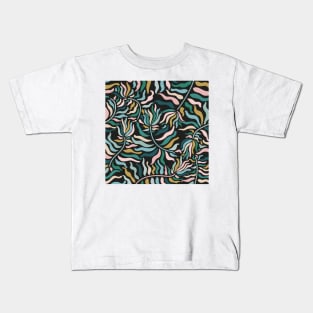 Springtime Florals on Dark Kids T-Shirt